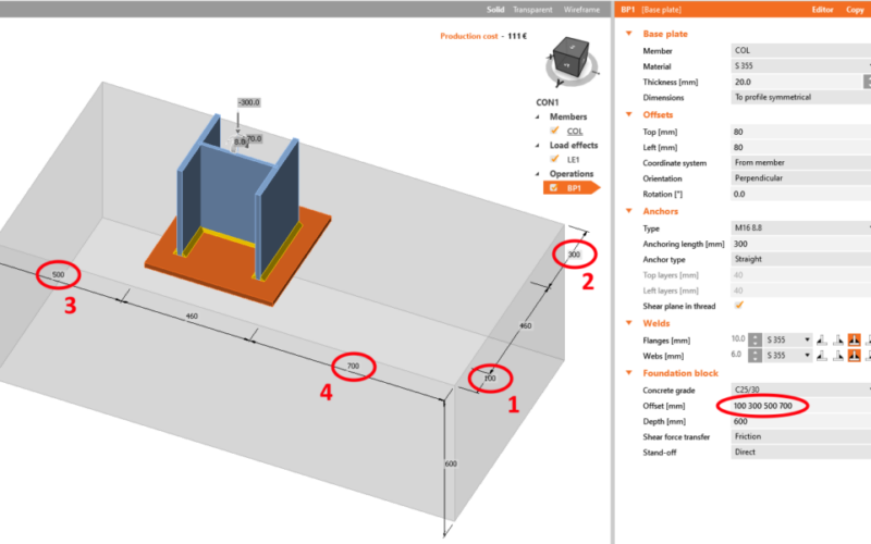 Anchor block edge offset